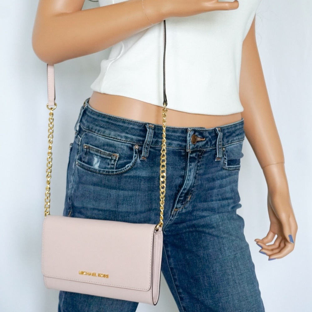 Michael Kors LG Phone Crossbody Clutch Wallet Pink - Picture 2 of 8